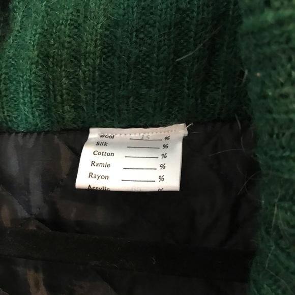 Vintage 80’s Wool Varsity Jacket Green Gray Oversized XL Extra Large Ski Lodge - Picture 4 of 7